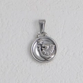 Pendentif zodiaque lion vintage en acier inoxydable avec relief de couleur argentée - Lion - Acier
