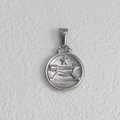 Pendentif zodiaque vintage en acier inoxydable avec motif sagittaire embossé argent - Sagittaire - Acier