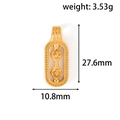 Macro view of gold stainless steel gourd pendant showing 27.6mm height and 3.53g weight - Vajra Scepter Style (PNF04)