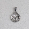 Pendentif médaillon Bélier en acier inoxydable argenté avec tête de bélier et étoile - Bélier - Acier