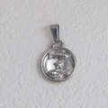 Pendentif signe zodiaque Poissons argenté avec motif de poissons en relief et étoile - Poissons - Acier