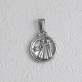 Pendentif Gémeaux en argent avec relief de jumeaux et motif d'étoile - Gémeaux - Acier