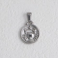 Pendentif zodiaque Cancer en acier inoxydable argenté avec motif de crabe en relief - Cancer - Acier