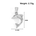 Minimalist silver stainless steel dolphin pendant with 20mm height and 2.73g weight - Dolphin (DY02) / Steel