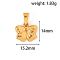 Détail du pendentif nœud en or 24k affichant 14mm de hauteur et 1.83g de poids - Style DHJ05 / Or