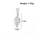 Polished silver conch shell pendant in stainless steel, 19.8mm size and 1.93g weight - Conch (DY06) / Steel