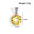Colgante de pizza donut 3D colorido en acero inoxidable esmaltado 18,3 x 14,7 mm - Rosquilla Amarilla - Color Acero
