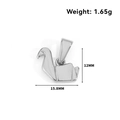 Polished origami crane pendant in stainless steel weighing 1.65g with 12mm height - Origami Swan (DY07) / Steel