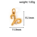 Detailed size specifications of 24k gold plated zodiac pendant with zircon stone - XZ01 Aries Gold