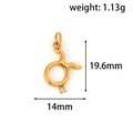 Detail of 24k gold plated Taurus pendant with zircon stone and measurement markings - XZ02 Taurus Gold