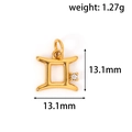 Detailed specs of 24k gold plated Gemini pendant with zircon and dimensions - XZ03 Gemini Gold