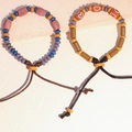 Braccialetti etnici in ceramica stile boho con perline colorate e cordino regolabile - MU11