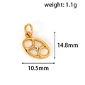 Detailed view of 24k gold plated zodiac pendant with zircon in coffee bean link shape - XZ04 Cancer Gold