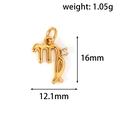 Detailed view of 24k gold plated Virgo zodiac pendant with white cubic zirconia inlay - XZ06 Virgo Gold