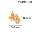 Detailed view of Scorpio 24k gold plated pendant with size 14.2x10.9mm and weight 1.12g - XZ08 Scorpio Gold