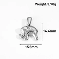 Polished silver elephant pendant in stainless steel with 14.4mm by 15.5mm dimensions - Elephant Style (AT05-Silver)