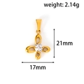 Details zu Abmessungen 21mm x 17mm und 2,14g Gewicht des goldener Blumenanhängers - Vierblättrige Blumen-Stil (XZY07) / Gold