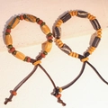 Set di braccialetti etnici in ceramica con scritte antiche e cordino regolabile - MU15