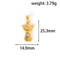 Goldener religiöser Anhänger mit Strasssteinen Maße 25,3 mm mal 14,9 mm im Detail - Religiöser Figur-Stil (XZY05) / Gold