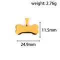 Gepolijste gouden metalen hanger in botvorm met afmetingen 24,9mm x 11,5mm en gewicht 2,76g - Bot - Goud