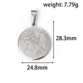 Zilveren Sint-Michiel hanger met afmetingen 28,3mm en gewicht 7,79g op witte basis - Groot Zilver (QG01)