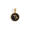 Capricorn zodiac charm in black and gold finish for DIY necklaces and bracelets - Capricorn-Gold (KOX05)