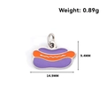 Cartoon hot dog enamel charm pendant for DIY bracelets with precise dimensions - Hotdog-Steel