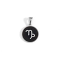 Minimalist silver and black Capricorn zodiac pendant in stainless steel finish - Capricorn-Silver (KOX05)