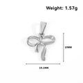 Silver stainless steel bow pendant measuring 19mm with a polished metallic finish - Hollow Bow Knot (DN05) / Steel