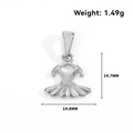 Polished silver stainless steel dress pendant charm for DIY jewelry, 14.8mm size - Ballet Dress (DN06) / Steel