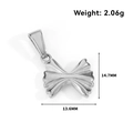 Polished silver bowtie pendant with dimensions 14.7mm x 13.6mm and 2.06g weight - Farfalle Shape Bow Knot (DN07) / Steel