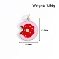 Pink enamel donut pendant in stainless steel with measurement lines for DIY jewelry - Donut-Steel