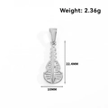 Polished silver violin pendant DIY jewelry charm 22.4x10mm stainless steel charm - Violin Shape (DN09) / Steel