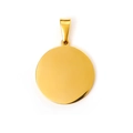 Polished gold round mirror pendant with bail for DIY minimalist jewelry designs - 30mm Gold