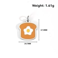 Toasted bread with fried egg pendant in stainless steel with colorful enamel finish - Toast-Steel