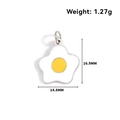 Cute sunny side up egg pendant in stainless steel with white and yellow enamel finish - Sun Egg-Steel