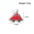 Cute red car enamel pendant in stainless steel for DIY jewelry making charm - Red Car-Steel