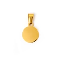 Polished round stainless steel pendant in gold finish with bail for DIY engraving - 10mm-Gold