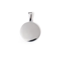 Polished silver stainless steel round pendant with bail for jewelry engraving - 20mm-Steel Color