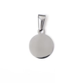 Polished silver mirror finish stainless steel round pendant with pinch bail clasp - 10mm Steel Color