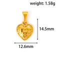 Detail of gold heart pendant with puzzle cutout design, weighing 1.58g and 14.5mm height - Puzzle Hollow Heart (AX02-Gold)