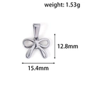 Pendentif nœud en acier inoxydable argent poli avec mesures de dimension - Style DHJ03 / Acier