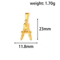 Pendentif compas plaqué or 24 carats détaillé avec dimensions de 23mm de haut et 11,8mm - Design Compas (YP01)
