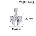 Pendentif noeud en acier inoxydable argent poli, dimensions 14,7mm x 13,5mm - Style DHJ04 / Acier