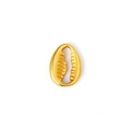 Vue détaillée du pendentif coquillage cauri plaqué or 24 carats au lustre métallique - Design Coquillage (YP03)