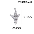 Pendentif ange vintage en argent de 31,3 mm et 5,23 g pour collier élégant - Style Ange en Prière - Acier (HN02)