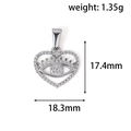 Collier cœur ajouré argenté avec œil protecteur, pendentif 17,4mm en acier inoxydable - Style Cœur Œil Maléfique - Acier (HN06)