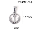 Pendentif ancre en argent acier inoxydable avec bordure torsadée, 17,7 mm x 15 mm - Style de Forme d'Ancre - Acier (HN07)