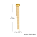 Detail view of gold tassel ear cuff with dimensions 9cm length and 5g weight - Gold (ED-915G01-1)