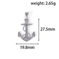 Zilveren anker hanger ketting met kleine fonkelende kristallen en touw detail - Anker Stijl (NY02) / Zilver